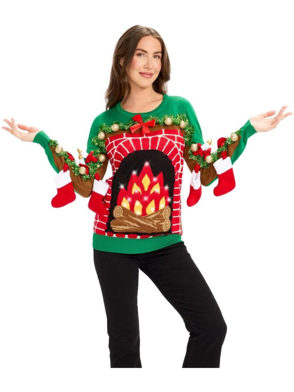 Light-Up Christmas Sweater for Women | Ugly Holiday Pullover with Bright LEDs
